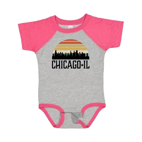 Inktastic Chicago Illinois Skyline Vintage Boys or Girls Baby Bodysuit