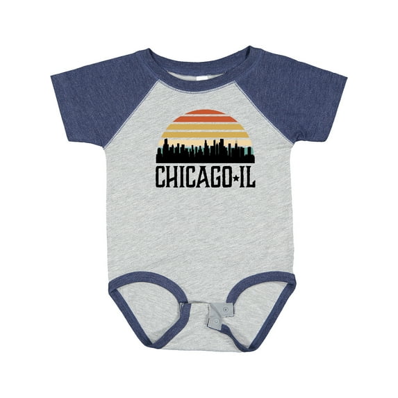 Inktastic Chicago Illinois Skyline Vintage Boys or Girls Baby Bodysuit