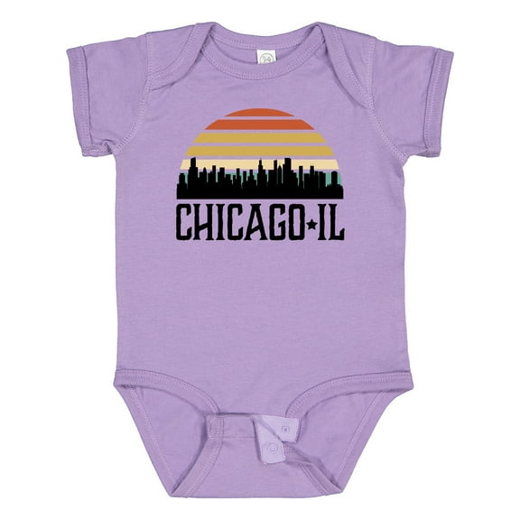 Inktastic Chicago Illinois Skyline Vintage Boys or Girls Baby Bodysuit