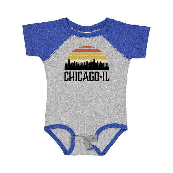 Inktastic Chicago Illinois Skyline Vintage Boys or Girls Baby Bodysuit
