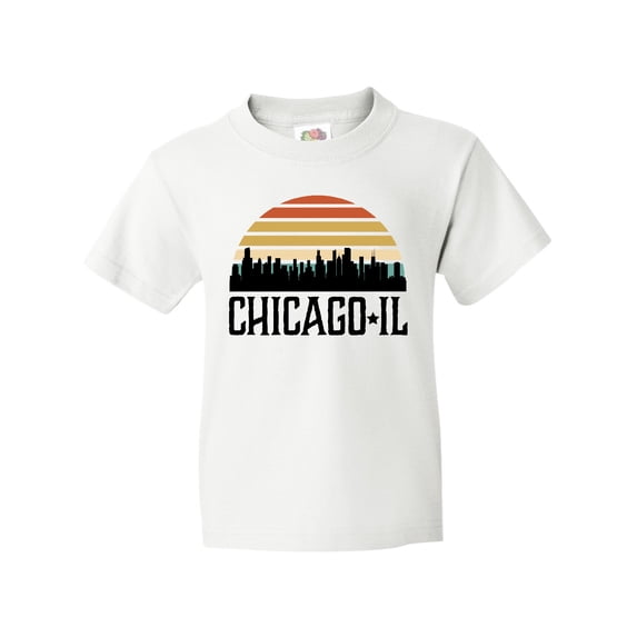 Inktastic Chicago Illinois Skyline Vintage Youth T-Shirt