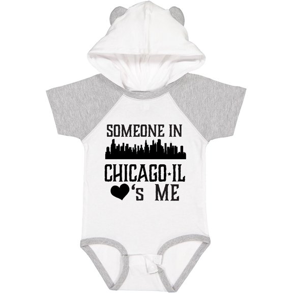 Inktastic Chicago Illinois Someone Loves Me Skyline Boys or Girls Baby Bodysuit