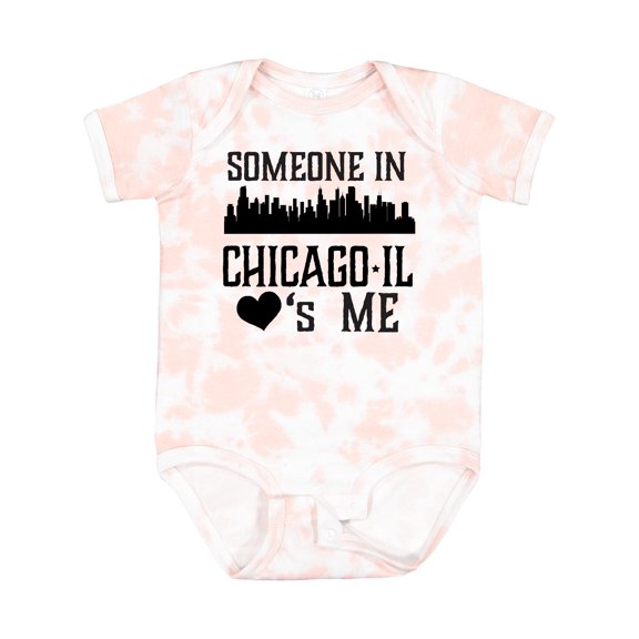 Inktastic Chicago Illinois Someone Loves Me Skyline Boys or Girls Baby Bodysuit