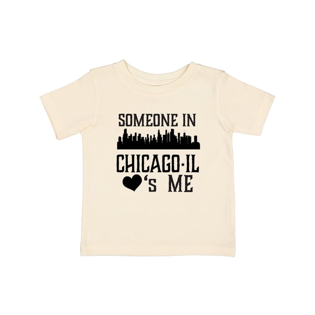 Inktastic Chicago Illinois Someone Loves Me Skyline Boys or Girls Baby T-Shirt