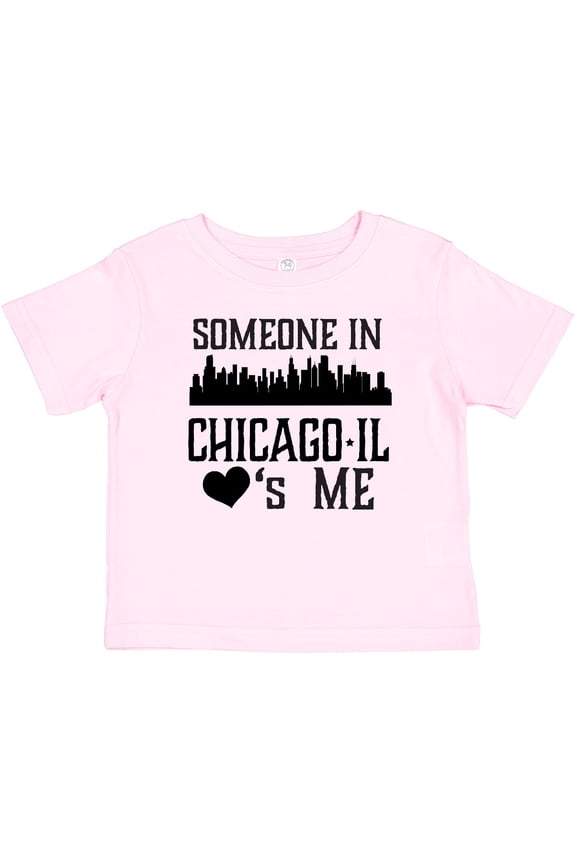 Chicago Illinois Someone Loves Me Skyline Boys or Girls Baby T-Shirt