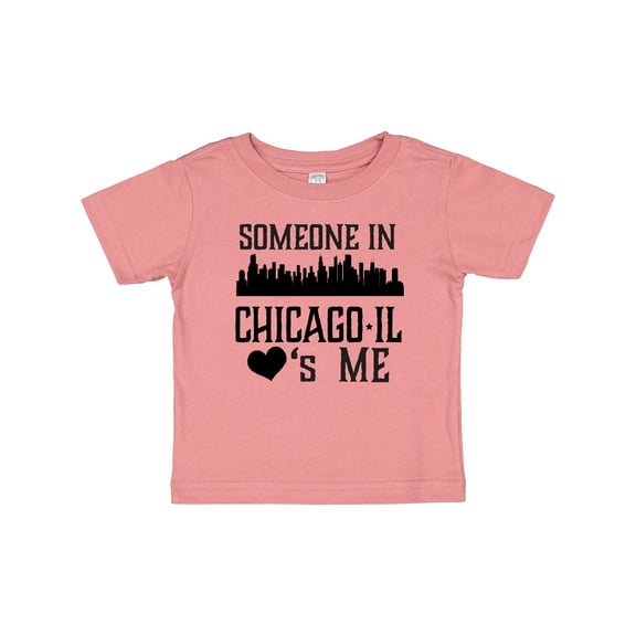 Inktastic Chicago Illinois Someone Loves Me Skyline Boys or Girls Baby T-Shirt