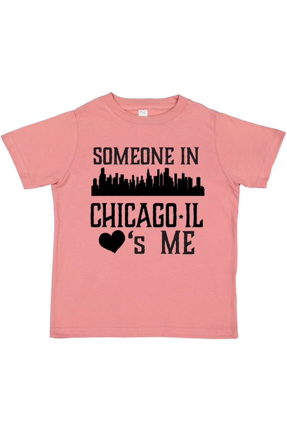 Chicago Illinois Someone Loves Me Skyline Boys or Girls Toddler T-Shirt