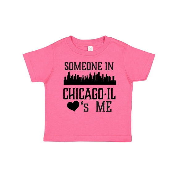 Inktastic Chicago Illinois Someone Loves Me Skyline Boys or Girls Toddler T-Shirt