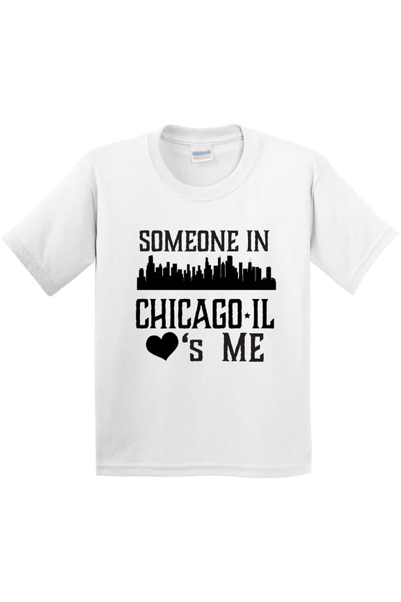 Chicago Illinois Someone Loves Me Skyline Youth T-Shirt