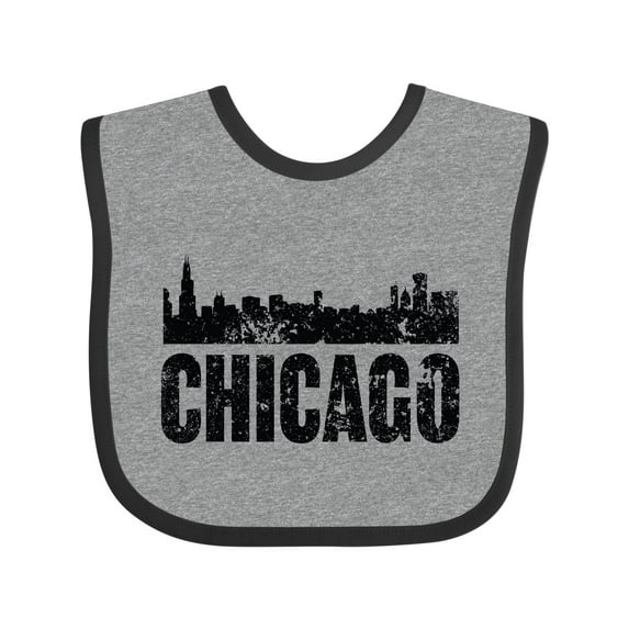 Inktastic Chicago Skyline Grunge Boys or Girls Baby Bib
