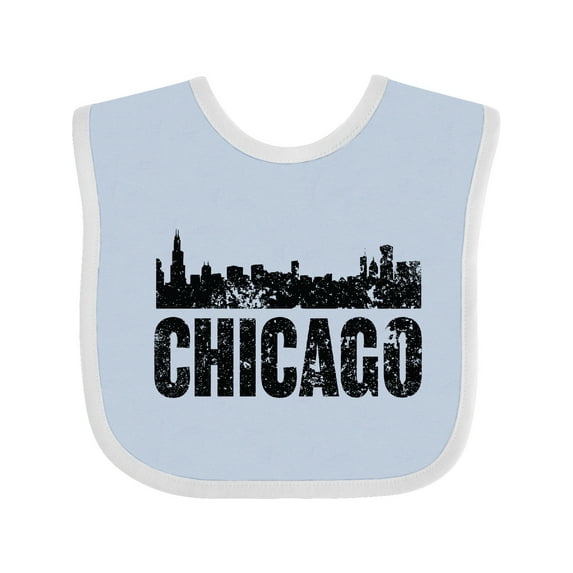 Inktastic Chicago Skyline Grunge Boys or Girls Baby Bib