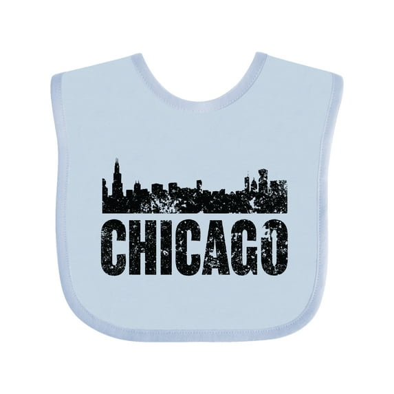 Inktastic Chicago Skyline Grunge Boys or Girls Baby Bib