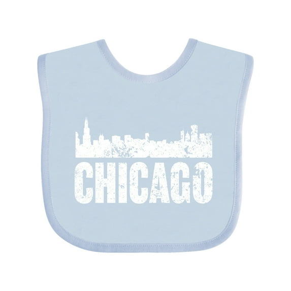 Inktastic Chicago Skyline Grunge Boys or Girls Baby Bib