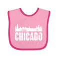 thumbnail image 1 of Inktastic Chicago Skyline Grunge Boys or Girls Baby Bib, 1 of 4