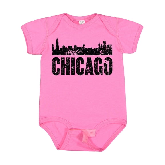 Inktastic Chicago Skyline Grunge Boys or Girls Baby Bodysuit