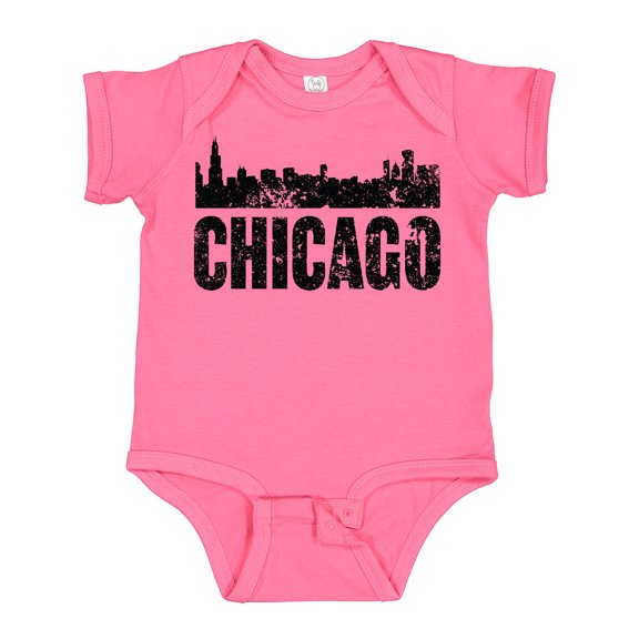 Inktastic Chicago Skyline Grunge Boys or Girls Baby Bodysuit