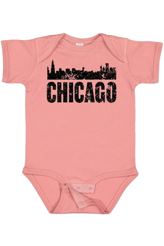 Chicago Skyline Grunge Boys or Girls Baby Bodysuit