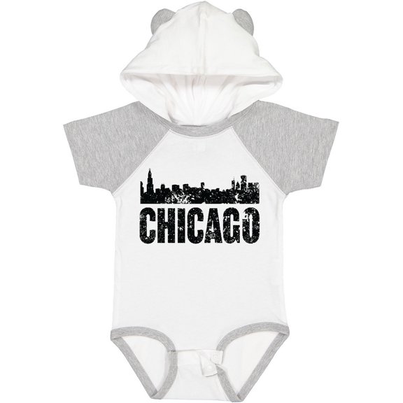 Inktastic Chicago Skyline Grunge Boys or Girls Baby Bodysuit