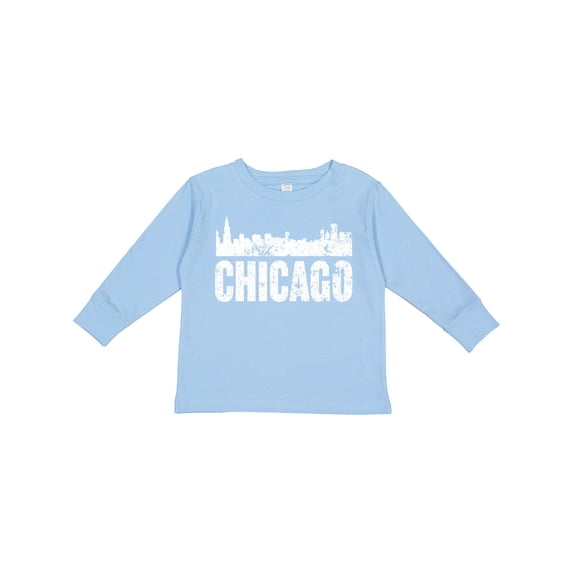 Inktastic Chicago Skyline Grunge Boys or Girls Long Sleeve Toddler T-Shirt