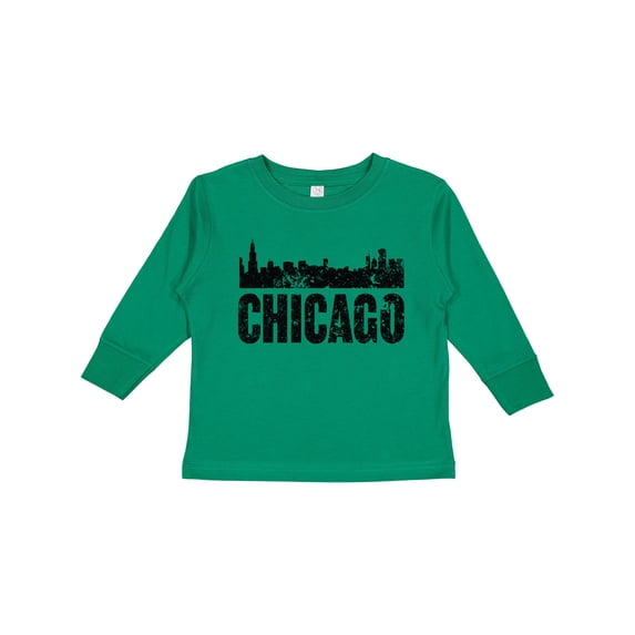 Inktastic Chicago Skyline Grunge Boys or Girls Long Sleeve Toddler T-Shirt