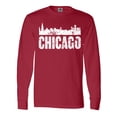 thumbnail image 1 of Inktastic Chicago Skyline Grunge Long Sleeve T-Shirt, 1 of 5