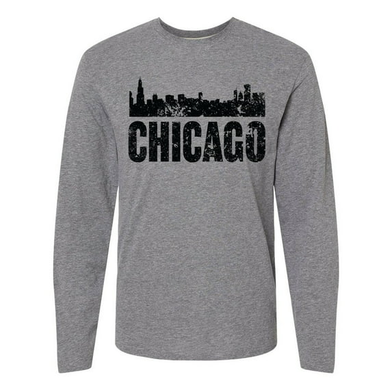 Inktastic Chicago Skyline Grunge Long Sleeve T-Shirt