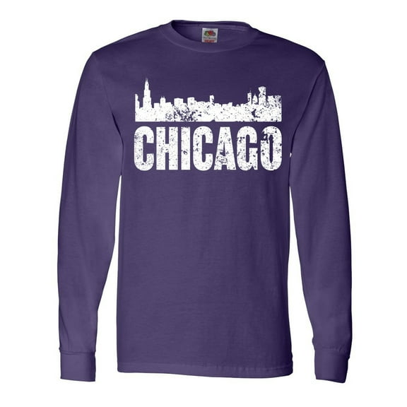 Inktastic Chicago Skyline Grunge Long Sleeve T-Shirt