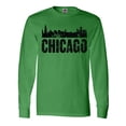 thumbnail image 1 of Inktastic Chicago Skyline Grunge Long Sleeve T-Shirt, 1 of 5