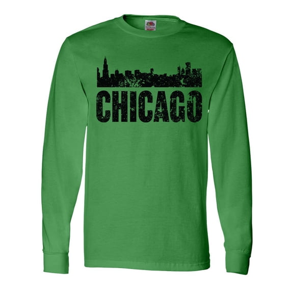 Inktastic Chicago Skyline Grunge Long Sleeve T-Shirt