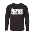 thumbnail image 1 of Inktastic Chicago Skyline Grunge Long Sleeve Youth T-Shirt, 1 of 5