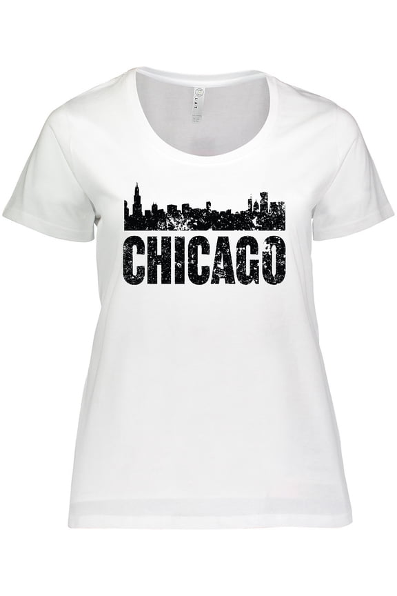 Chicago Skyline Grunge Women's Plus Size T-Shirt