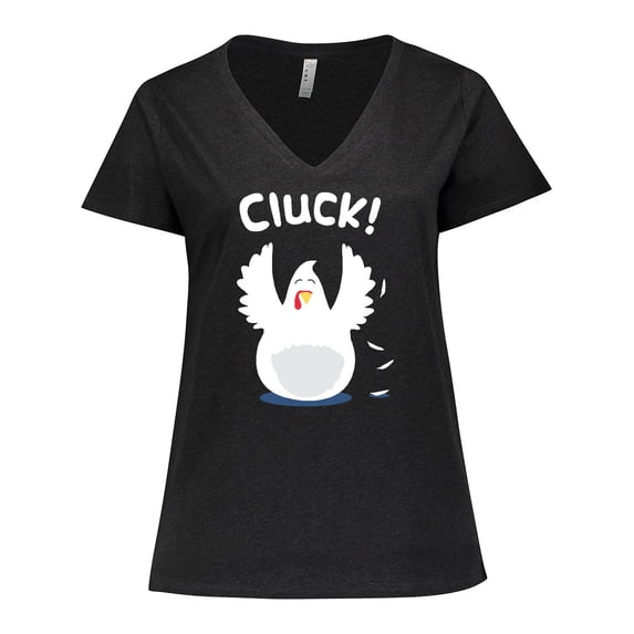 Inktastic Chicken Barnyard Farm Cluck Women's Plus Size V-Neck T-Shirt