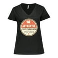thumbnail image 1 of Inktastic Chicken Farmer Women's Plus Size V-Neck T-Shirt, 1 of 5
