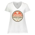 thumbnail image 1 of Inktastic Chicken Farmer Women's Plus Size V-Neck T-Shirt, 1 of 5