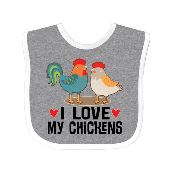 Inktastic Chicken Farmer I Love My Chickens Boys or Girls Baby Bib
