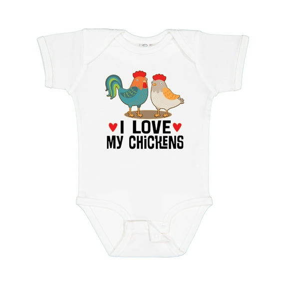 Inktastic Chicken Farmer I Love My Chickens Boys or Girls Baby Bodysuit