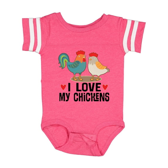 Inktastic Chicken Farmer I Love My Chickens Boys or Girls Baby Bodysuit