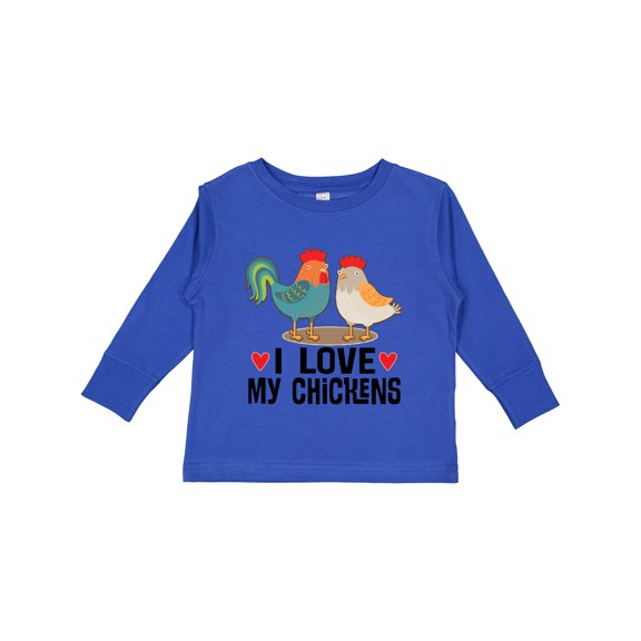 Inktastic Chicken Farmer I Love My Chickens Boys or Girls Long Sleeve Toddler T-Shirt