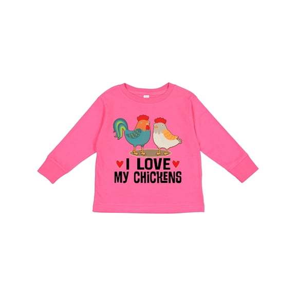 Inktastic Chicken Farmer I Love My Chickens Boys or Girls Long Sleeve Toddler T-Shirt