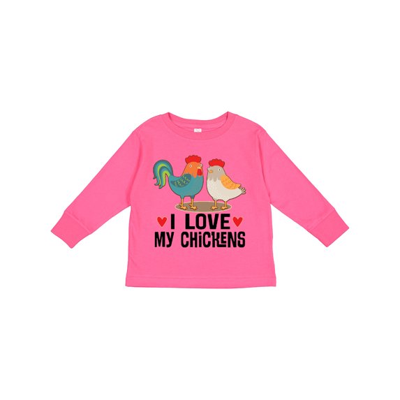 Inktastic Chicken Farmer I Love My Chickens Boys or Girls Long Sleeve Toddler T-Shirt