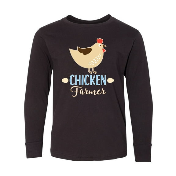 Inktastic Chicken Farmer Long Sleeve Youth T-Shirt