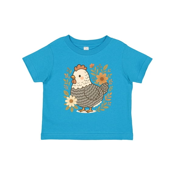 Inktastic Chicken Flowered Cottagecore Girls Toddler T-Shirt