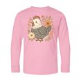 thumbnail image 1 of Inktastic Chicken Flowered Cottagecore Long Sleeve Youth T-Shirt, 1 of 5