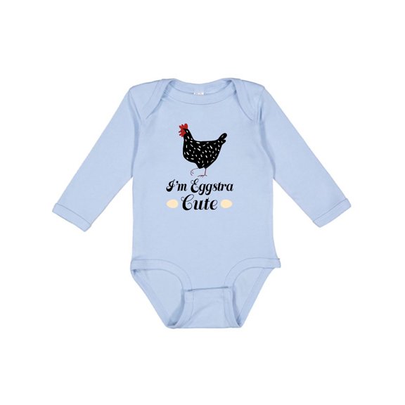 Inktastic Chicken Lover Eggstra Cute Girls Long Sleeve Baby Bodysuit