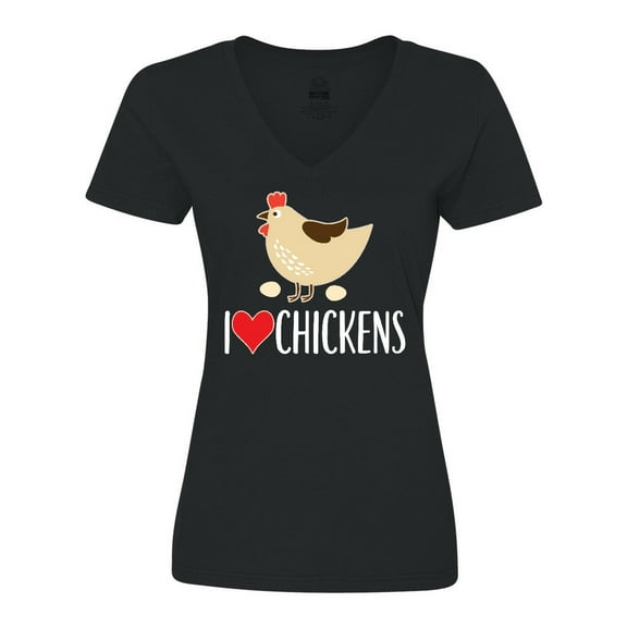Inktastic Chickens Cute Farm Animal Women's V-Neck T-Shirt