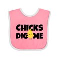 thumbnail image 1 of Inktastic Chicks Dig Me Boys Baby Bib, 1 of 4