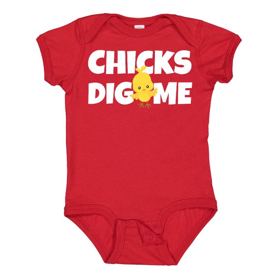 Inktastic Chicks Dig Me Boys Baby Bodysuit
