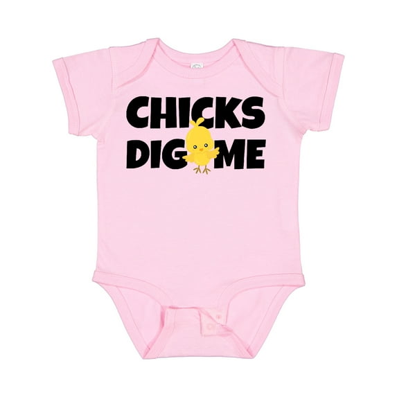 Inktastic Chicks Dig Me Boys Baby Bodysuit