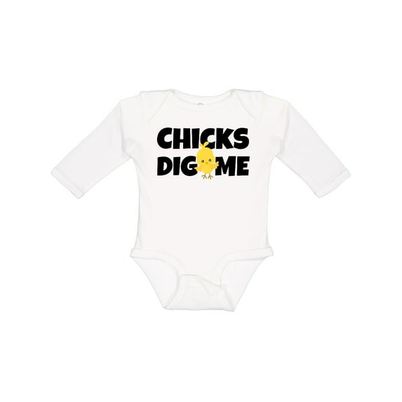 Inktastic Chicks Dig Me Boys Long Sleeve Baby Bodysuit