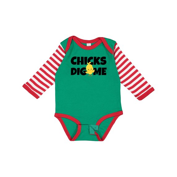 Inktastic Chicks Dig Me Boys Long Sleeve Baby Bodysuit